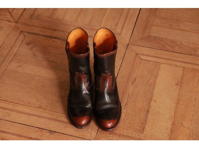 Botines Frye de cuero marrón US 8.5 Castaño Marrón oscuro - vista 8