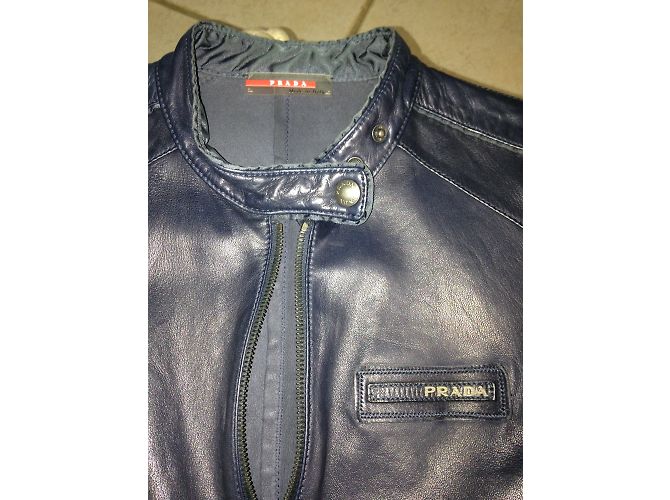Prada Lammlederjacke Navy Blau Größe 36 Marineblau - Ansicht 3