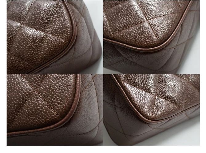 Chanel Handbag Dark Brown Caviar Leather - view 4