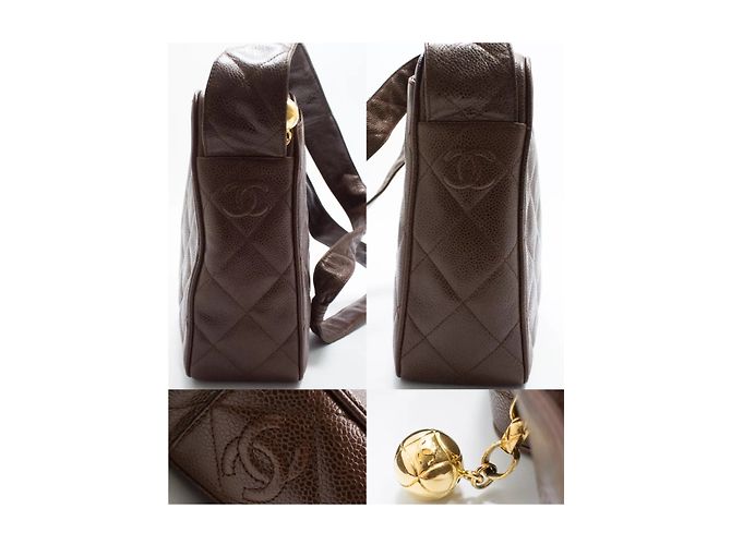 Chanel Handbag Dark Brown Caviar Leather - view 5