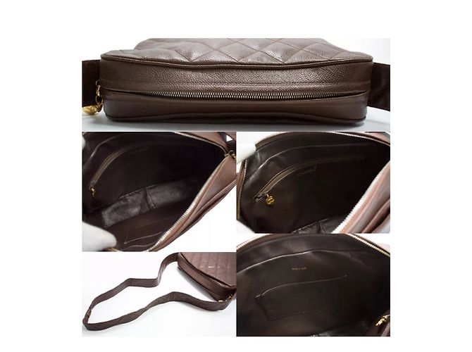 Chanel Handbag Dark Brown Caviar Leather - view 6