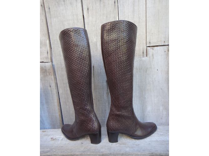 Botas Stéphane Kelian de cuero trenzado marrón oscuro - vista 3