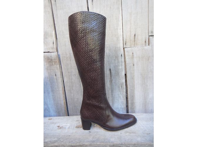 Botas Stéphane Kelian de cuero trenzado marrón oscuro - vista 4
