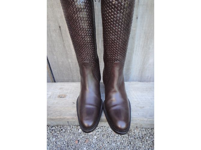 Botas Stéphane Kelian de cuero trenzado marrón oscuro - vista 5