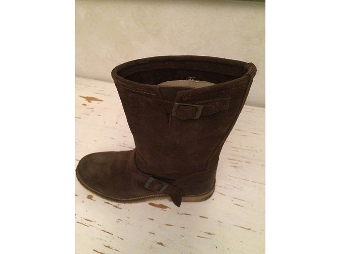 Autre Marque Botines Mustang de gamuza marrón Castaño - vista 3