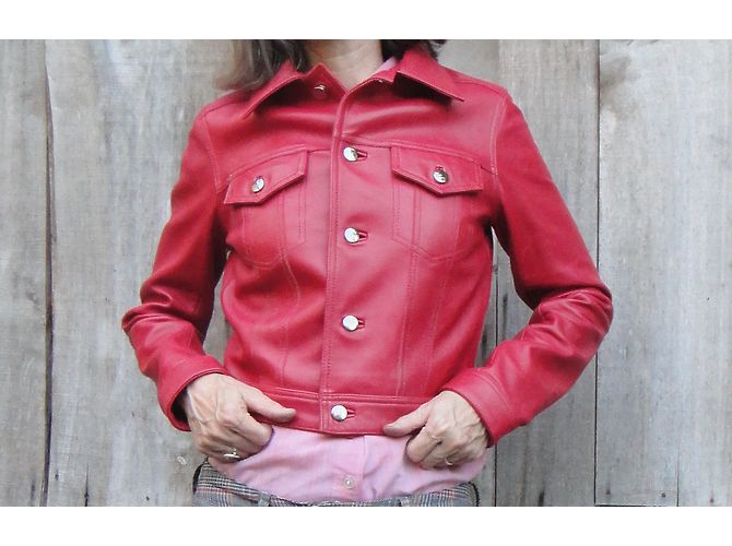 Vanessa Bruno Athe Lederjacke Rot - Ansicht 10