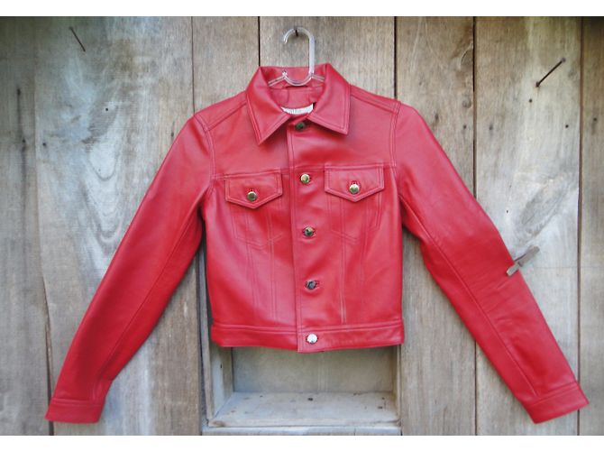 Vanessa Bruno Athe Lederjacke Rot - Ansicht 3