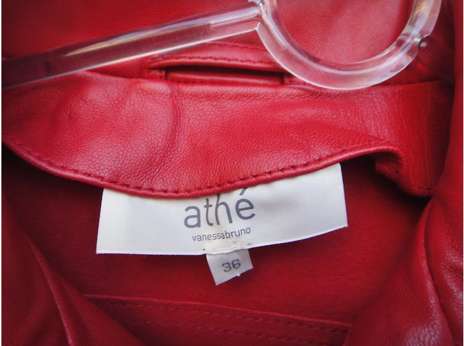 Vanessa Bruno Athe Lederjacke Rot - Ansicht 6