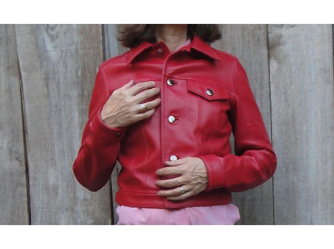 Vanessa Bruno Athe Lederjacke Rot - Ansicht 9