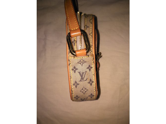 Piccola borsa Louis Vuitton Beige Blu navy - vista 3