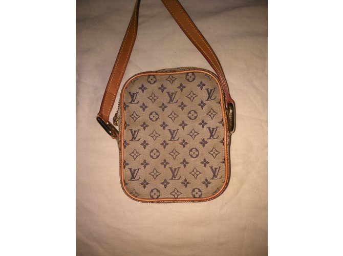 Piccola borsa Louis Vuitton Beige Blu navy - vista 4