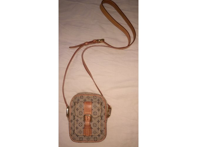 Piccola borsa Louis Vuitton Beige Blu navy - vista 5