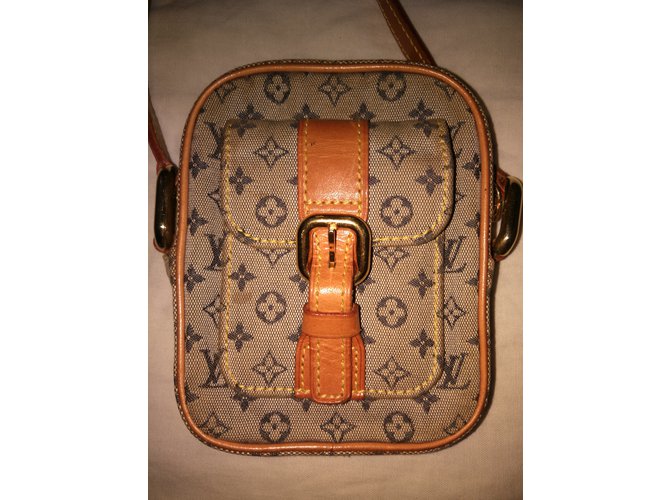 Piccola borsa Louis Vuitton Beige Blu navy - vista 6
