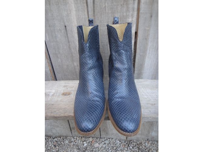 Sartore Ankle Boots Blue Python Leather - view 6