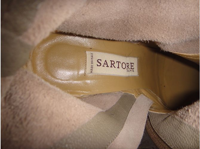Botines Sartore de piel gris - vista 3
