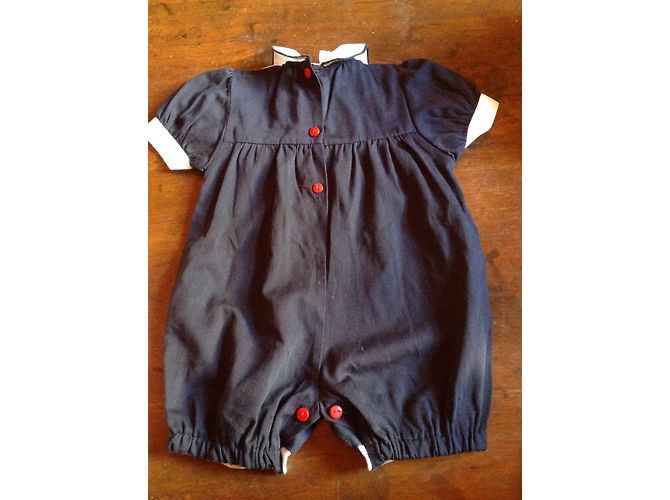 Autre Marque Marineblaues Baumwoll Matrosenkleid 12 Monate - Ansicht 3