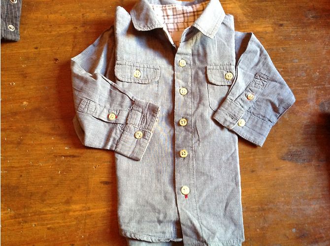Chemise Cyrillus garçon en coton bleu 18 mois - vue 2