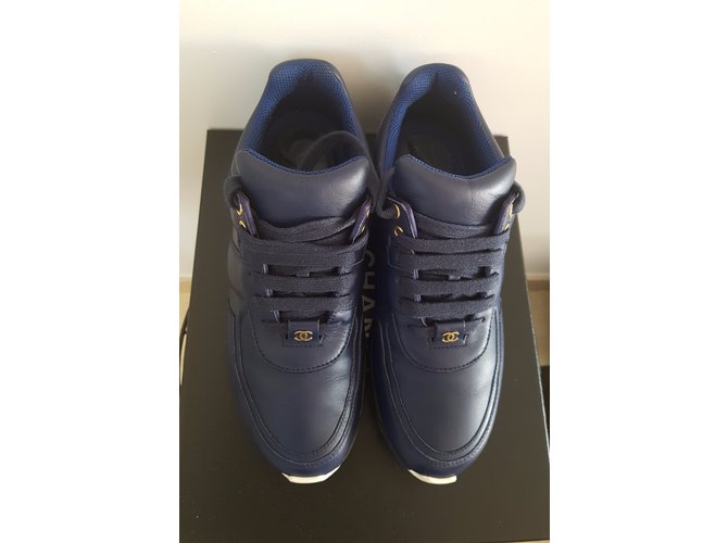 Chanel scarpe da ginnastica Blu navy - vista 3