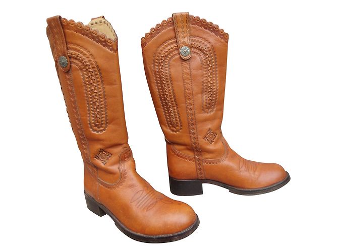 Botas Ash Brando de cuero caramelo - vista 2
