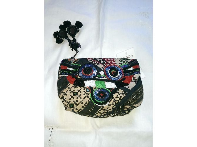 Pochette Antik Batik Adena in cotone ricamato con perle Multicolore - vista 3