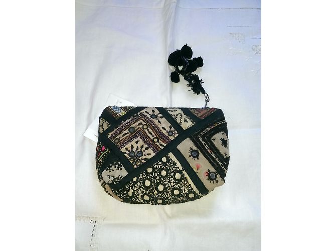 Pochette Antik Batik Adena in cotone ricamato con perle Multicolore - vista 4