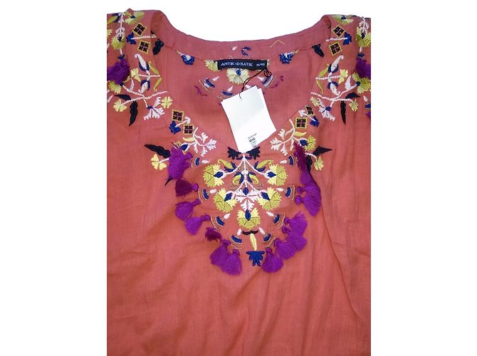 Vestido de algodón Antik Batik Coral - vista 2