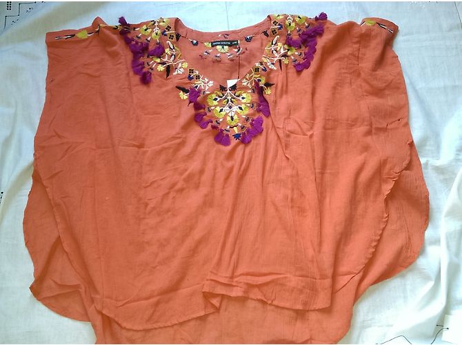 Vestido de algodón Antik Batik Coral - vista 4