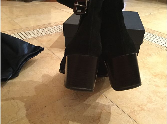 Botines Sergio Rossi de ante negro - vista 5