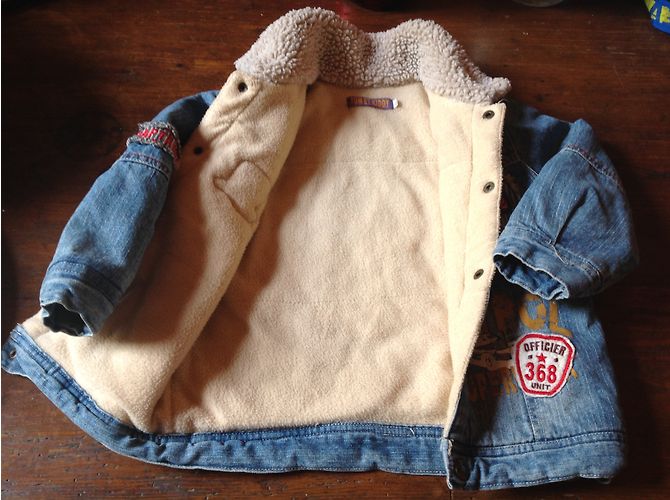 Autre Marque Veste en jean bleue pour garçon doublée polaire - vue 3