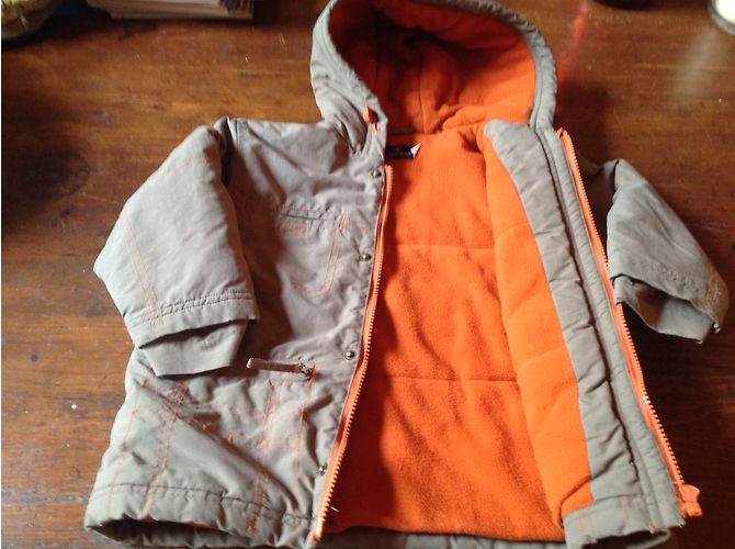 Autre Marque Veste imperméable en polaire avec capuche kaki garçon - vue 3