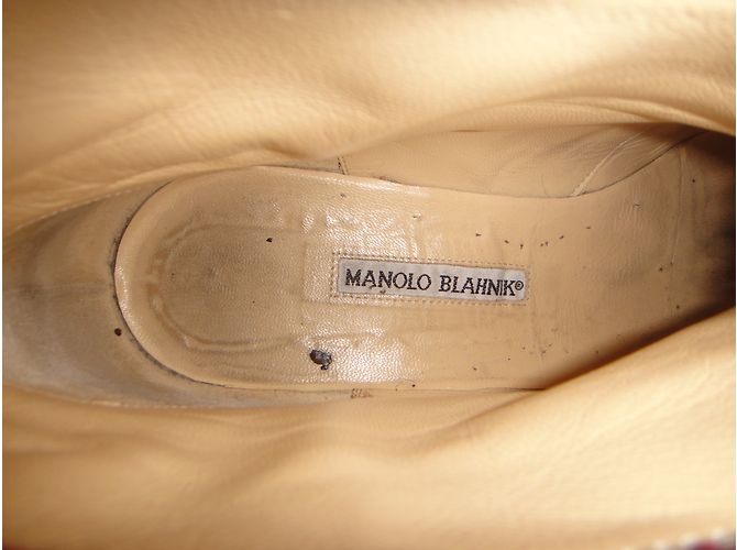 Stivaletti Manolo Blahnik in pelle nera Nero - vista 6