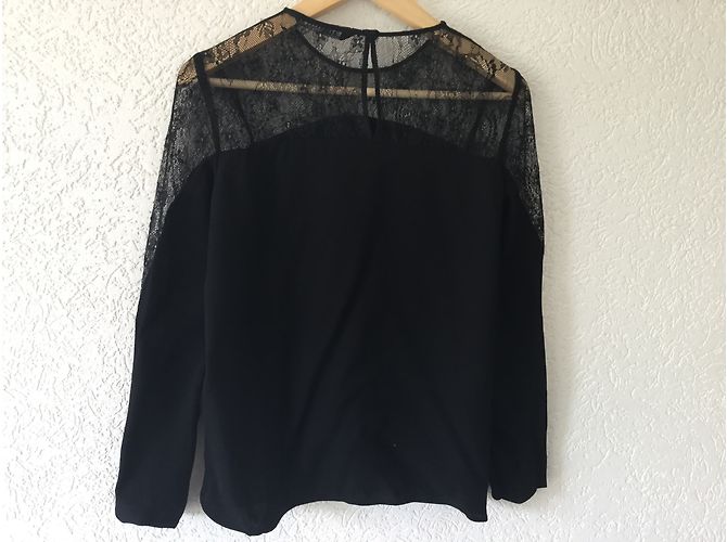Zara Bluse schwarz aus Polyester Größe S - Ansicht 4