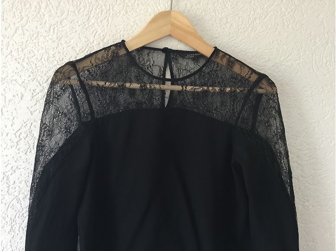 Zara Bluse schwarz aus Polyester Größe S - Ansicht 5