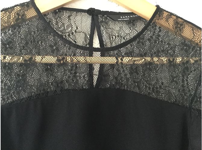 Zara Bluse schwarz aus Polyester Größe S - Ansicht 6