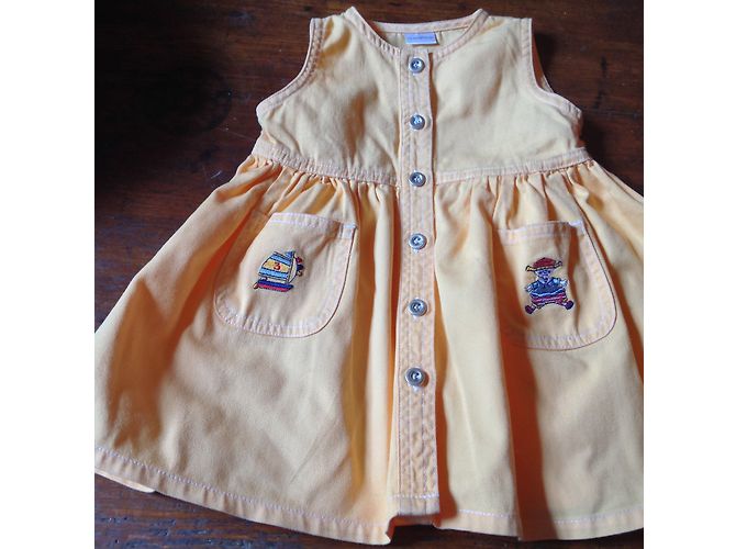 Autre Marque Abito in denim giallo e cotone con ricamo Lovelt 12 mesi - vista 2