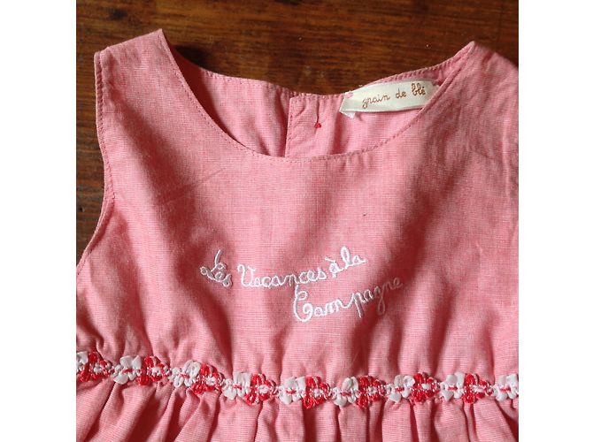 Autre Marque Rosa Baumwoll Partykleid mit Stickerei 6 Monate Pink - Ansicht 3