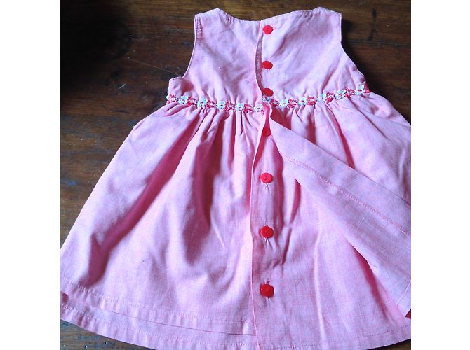 Autre Marque Rosa Baumwoll Partykleid mit Stickerei 6 Monate Pink - Ansicht 5