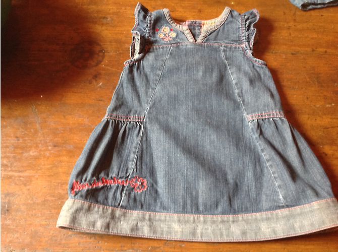 Autre Marque Jeanskleid mit Stickerei marineblau - Ansicht 2