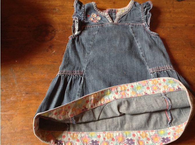 Autre Marque Jeanskleid mit Stickerei marineblau - Ansicht 3