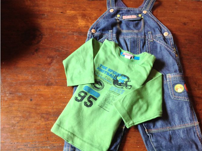 Autre Marque Ensemble T-shirt et Pantalon en Denim Bleu - vue 2