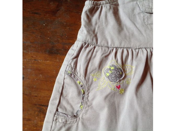 Autre Marque Vestido de verão de algodão taupe com botões e bolsos - vista 3