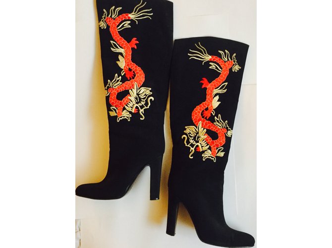 Patrick Cox Botas Negro Roja Dorado - vista 3