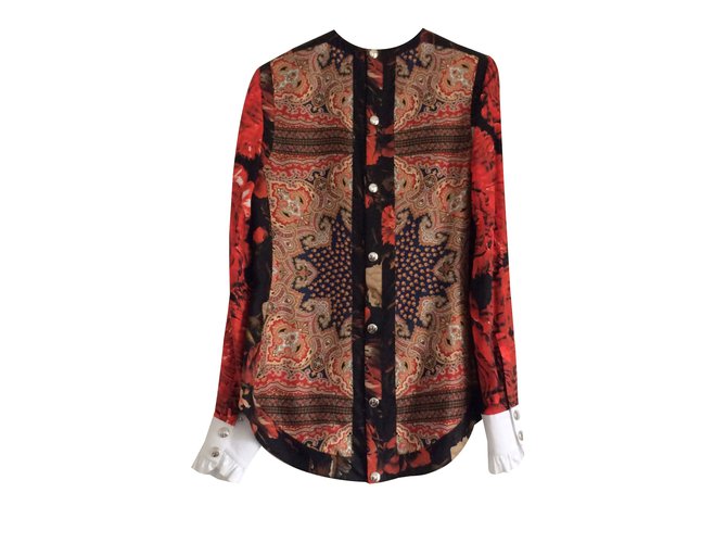 Camisa de seda Givenchy Broque and Fire roja - vista 2