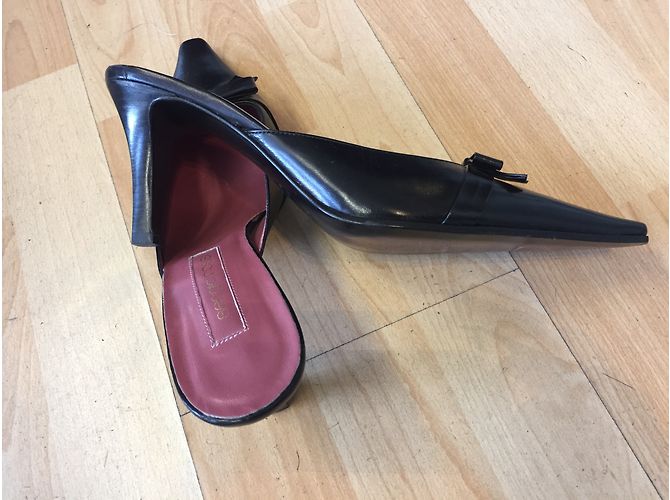 Mules Sergio Rossi in pelle nera 39,5 Nero - vista 5