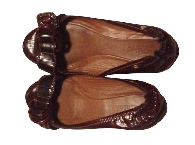 Ballerine Chloé in vernice bordeaux - vista 2