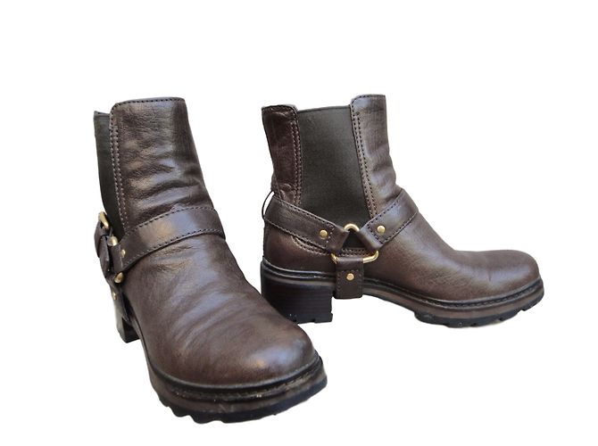Prada Leather Ankle Boots Brown - view 2