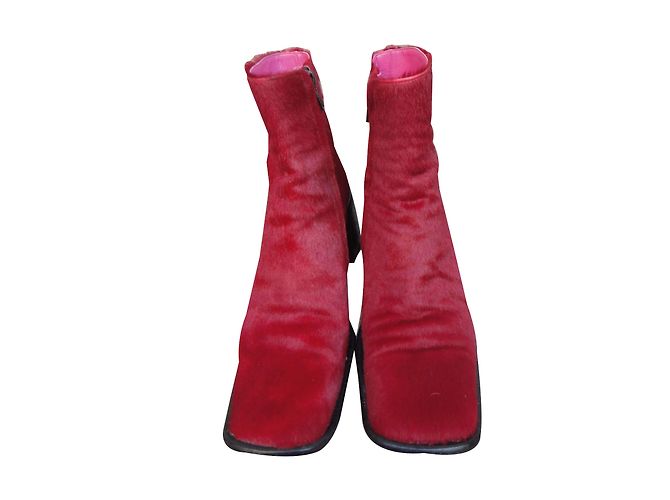 Botines Free Lance de piel de potro roja 36 - vista 2