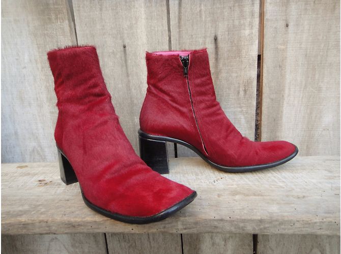 Botines Free Lance de piel de potro roja 36 - vista 3