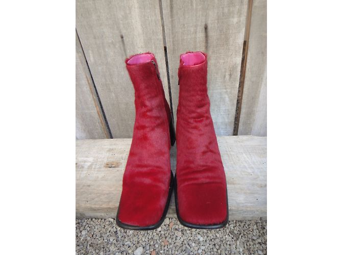 Botines Free Lance de piel de potro roja 36 - vista 4