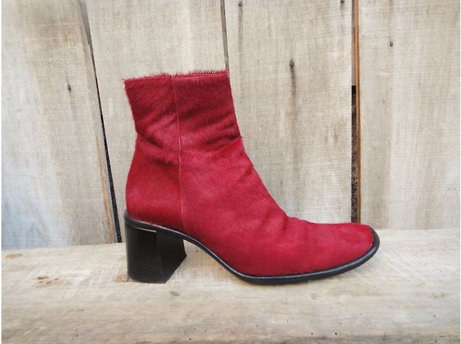Botines Free Lance de piel de potro roja 36 - vista 6